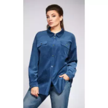 Блузка Olga Style-С695 В цвете: Синий; Размеры: 56,54