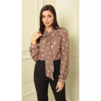 Блузка Sandyna-13822/7 В цвете: Коричневый; Размеры: 50,52,46,48,54,44