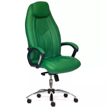 Кресло (хром) зеленый/зеленый перфорированный (кож/зам) Tetchair 7991 11679