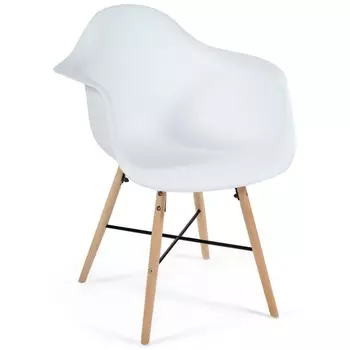 Кресло (EAMES) (mod. 919) белый/white with legs (дерево береза/металл/сиденье пластик) Tetchair 11041 11720