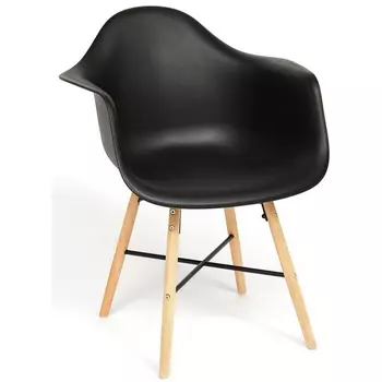Кресло (EAMES) (mod. 919) черный/black with legs (дерево береза/металл/сиденье пластик) Tetchair 11041 13277
