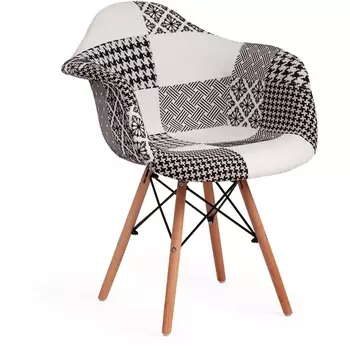 Кресло (EAMES) (mod. 101) black/white (черный/белый) (дерево береза/металл/мягкое сиденье/ткань) Tetchair 112089 15183