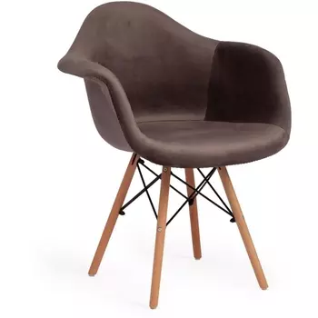 Кресло (EAMES) (mod. 101) серый (HLR 24)/натуральный (дерево береза/металл/мягкое сиденье/ткань) Tetchair 112089 15215