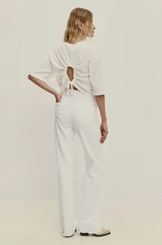 Хлопковая футболка Answear Lab, белый