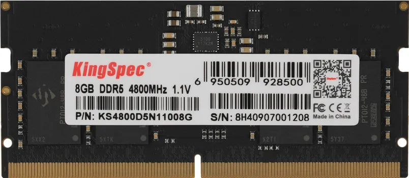 Модуль памяти DDR5 8GB KINGSPEC KS4800D5N11008G PC5-38400 4800MHz CL40 1.1В 288-pin single rank RTL