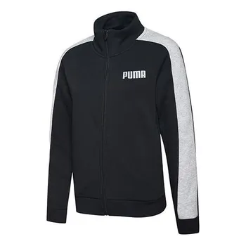 Толстовка contrast stand collar color matching sweatshirt black Puma, черный