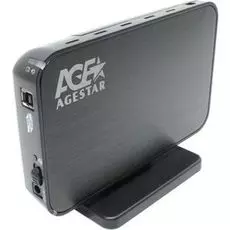 Внешний корпус для HDD SATA 3.5” AgeStar 3UB3A8-6G (BLACK) для HDD/SSD SATA 6Gb/s 3.5", USB 3.0, пластик, черный