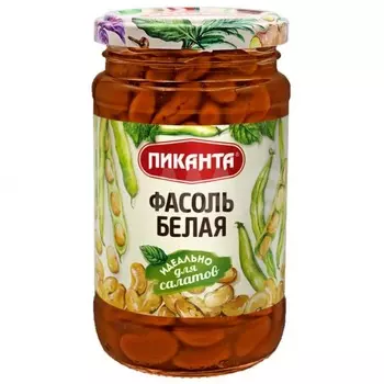 Фасоль Пиканта белая в собственном соку 360 г