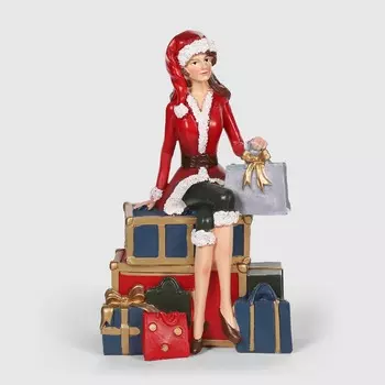 Фигура декоративная Delux Quanzhou Девушка с подарками 11х7,5х18 см