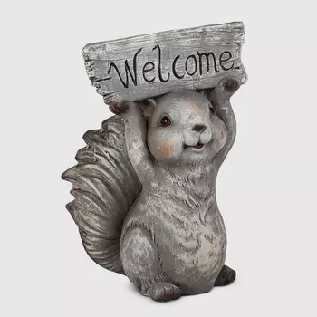 Фигура садовая декоративный Delux Quanzhou белка Welcome 28x25х41см