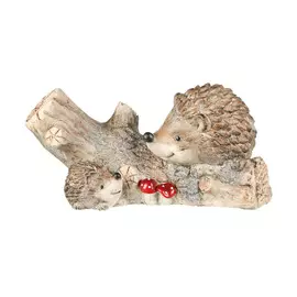 Фигура садовая Foryou craft ежи с бревном 41х17х20см