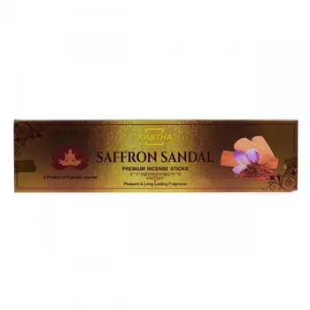 Аастха: ароматические палочки с Шафраном и Сандалом (30 г), Incense Sticks Aastha: Saffron, Sandal, произв. Patanjali