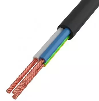 Провод Rexant 01-8043-50 соединительный ПВС 3x0,75 мм, черный, длина 50 метров, ГОСТ 7399-97
