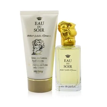 Eau du Soir by Sisley for Women Набор из 2 предметов Merci Eau de Parfum Spray 3,3 унции и увлажняющий парфюмированный лосьон для тела 5 унций