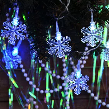 СНОУ БУМ Гирлянда электр. 3м, 19LED, насадка в форме "Снежинок 3D", BW (бело/синий), автореж, 220В