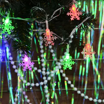 СНОУ БУМ Гирлянда электр. 3м, 19LED, насадка в форме "Снежинок 3D", BW (бело/синий), автореж, 220В