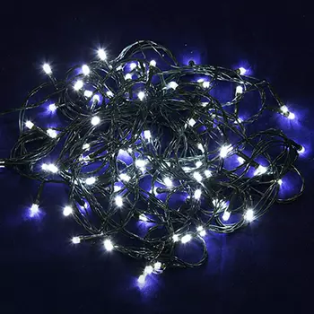 СНОУ БУМ Гирлянда электрическая вьюн 9м, 100 LED, белый, 8 реж, темный провод, 220В