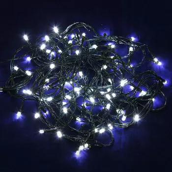 СНОУ БУМ Гирлянда электрическая вьюн 9м, 100 LED, белый, 8 реж, темный провод, 220В