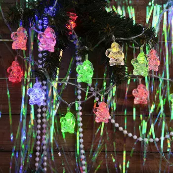 СНОУ БУМ Гирлянда эл. 3м, 19LED, насадка в форме Деда Мороза, мультицвет, автореж 220В