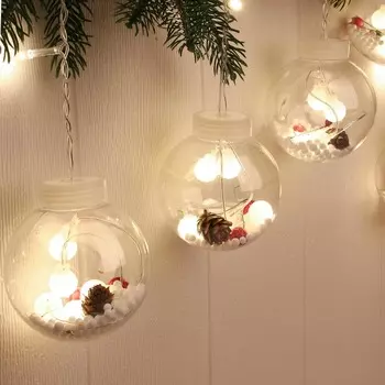 СНОУ БУМ Гирлянда эл. бахрома "Зимний шар d8см" 3х0,8х0,6м, 108LED*шампань, 8 реж,ПВХ прозр, 220В