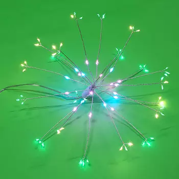 СНОУ БУМ Гирлянда эл. фейерверк"Сноп света" 20 нитей росы, 120LED*син+роз/зел+шамп, 8 реж., 3хАА, НВ