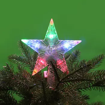 СНОУ БУМ Гирлянда эл. макушка на ёлку 16см, 10 LED, мульти, пост. свечение, ПВХ прозрач., 220В