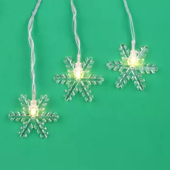 СНОУ БУМ Гирлянда эл. насадка "Арктическая снежинка", 2м, 10LED*шампань, пост.свеч, ПВХ прозр, 2хАА