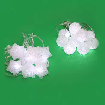 СНОУ БУМ Гирлянда эл. насадка "Дары Снежной королевы"d4см, 3м, 10LED*белый, пост.свеч, ПВХпрозр,2хАА