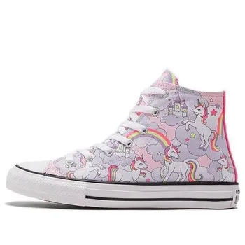 Кроссовки chuck taylor all star big unicorn pink/white/purple Converse, розовый