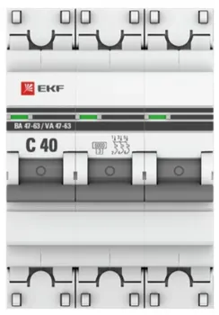 Автоматический выключатель EKF mcb4763-6-3-40C-pro 3P 40А (C) 6кА ВА 47-63