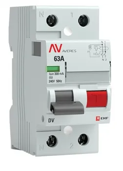 УЗО EKF rccb-2-63-300-ac-av DV 2P 63А/300мА (AC) AVERES