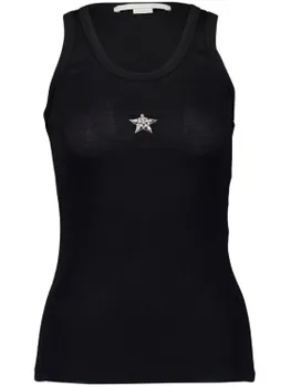Stella McCartney топ с принтом, черный