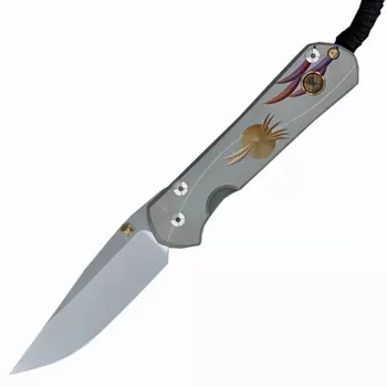 Нож складной Chris Reeve Large Sebenza 21 Unique Graphics Citrine Cabochon, сталь CPM-S35VN, рукоять титан