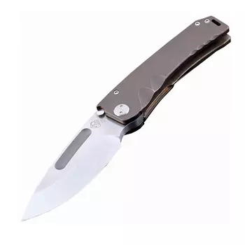 Нож складной Medford Marauder Drop Point, сталь S35VN, рукоять титановый сплав, бронзовый