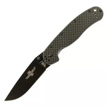 Нож складной Ontario RAT-1, сталь Aus-8, рукоять carbon fiber, black