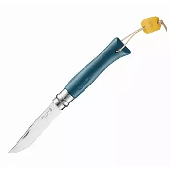 Нож складной Opinel №8 Blue Leather, сталь Sandvik™ 12С27, покрытие рукояти кожа, 001977