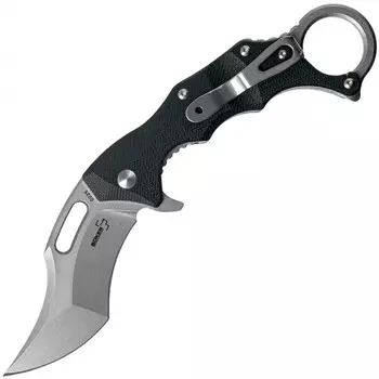 Нож складной Wildcat XL Karambit Flipper, лезвие D2 Stonewash, рукоять G-10, чёрный, Boker Plus 01BO755