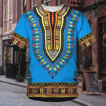 Мужская футболка Dashiki, африканская одежда, традиционная одежда, повседневная уличная одежда с короткими рукавами, винтажные футболки большого размера L