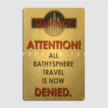 Металлическая вывеска Bathysphere Travel Denied, настенный декор, на заказ, клубный бар, кинотеатр, гостиная, жестяная вывеска, плакаты 20x30cm