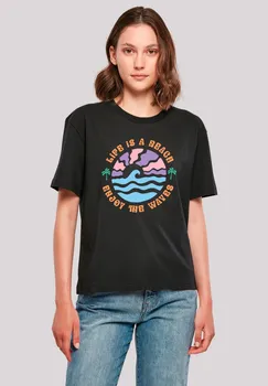 Футболка с принтом LIFE IS A BEACH ENJOY THE WAVES F4NT4STIC, черный
