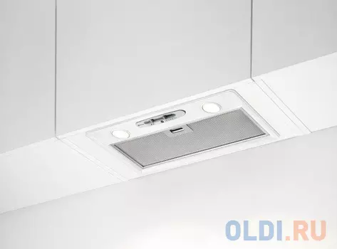 Встраиваемая вытяжка ELECTROLUX/ Полностью встраиваемая кухонная вытяжка, ширина 60 см, цвет: белый, управление слайдером
