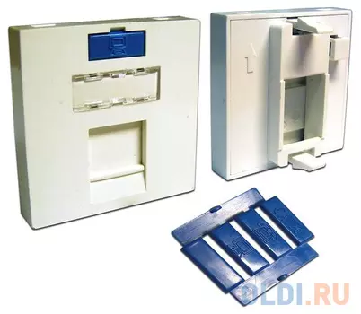 Вставка Lanmaster LAN-SIP-23M-WH 45x45 на 1 кейстоун со шторкой белый