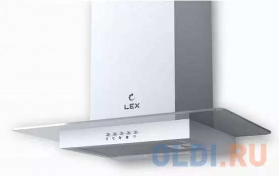 Вытяжка каминная Lex APOLLO N 600 нержавеющая сталь/стекло прозрачное управление: кнопочное (1 мотор)