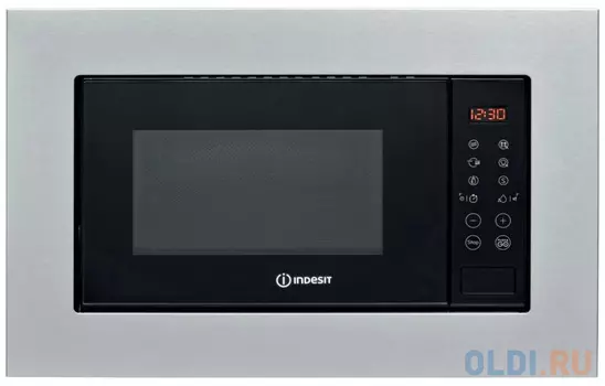 Встраиваемая микроволновая печь Indesit MWI 120 GX 800 Вт серебристый чёрный