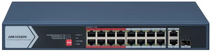 Коммутатор неуправляемый HIKVISION DS-3E0318P-E/M(C) 17x100Мбит/с 1SFP 16PoE+ 135W