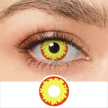 Pseyeche Demon Vampire Eye Хэллоуин контактные линзы страшные линзы косплей контакты синие контактные линзы для аниме аксессуары 14.0mm синий