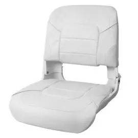 Кресло пластмассовое складное с подложкой All Weather High Back Seat, белое 75140W