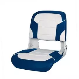 Кресло пластмассовое складное с подложкой All Weather High Back Seat, белый/синий 75140WB