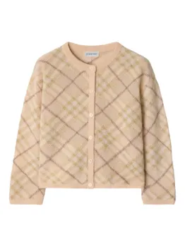 Кардиган в клетку Burberry Kids, нейтральный