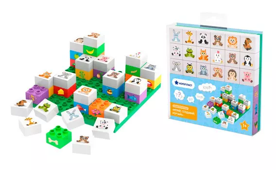 Игрушка конструктор играй создавай изучай животные 37 деталей